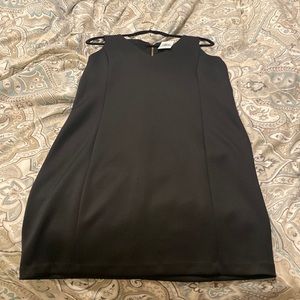 NWT - Michael Kors - size L - black v-neck dress with gold accent zipper in back